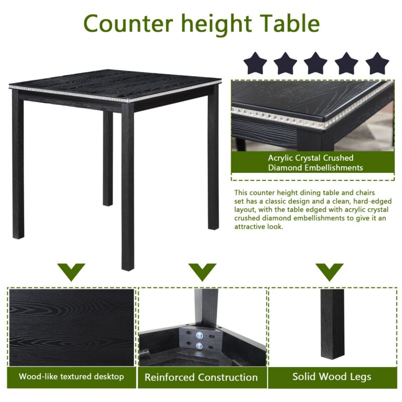 Zograk 5‑Piece Counter Height Dining Table Set image number 3