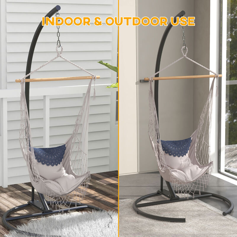 Hivvago Hanging Hammock Chair Stand with Round Base image number 4