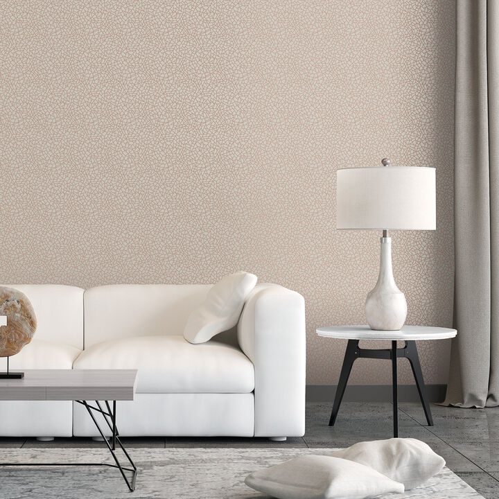 Metallic FX Crazed Geo Rose Gold Wallpaper W78195
