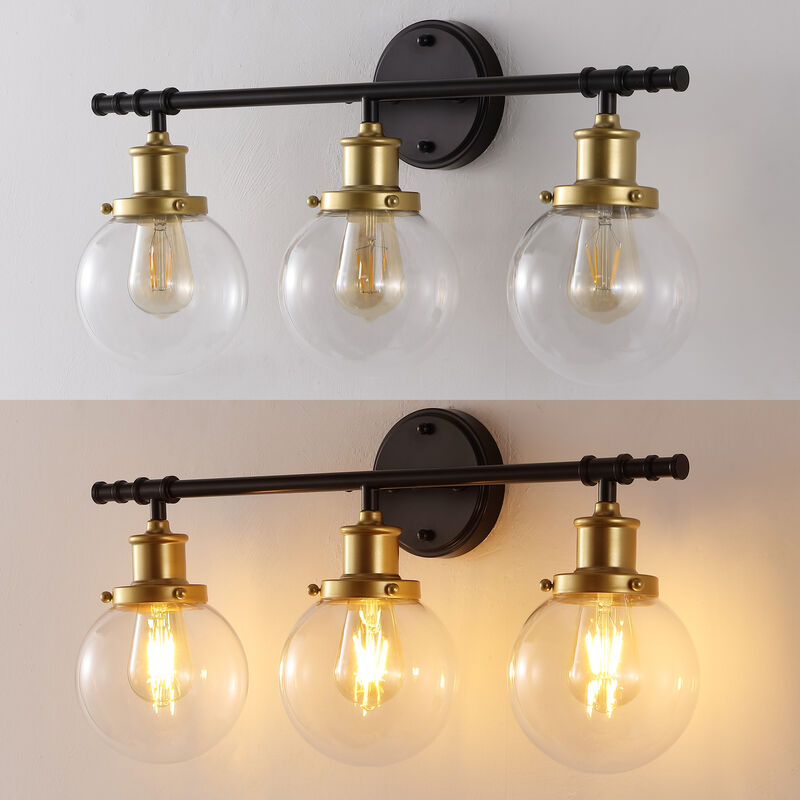 Hugo 24.5" 3-Light Farmhouse Classic Vanity Light with Bathroom Hardware Accessory 5-Piece Set