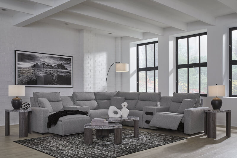 ModMax II 7-Piece Power Reclining Sectional with Chaise and Audio Consoles image number 2