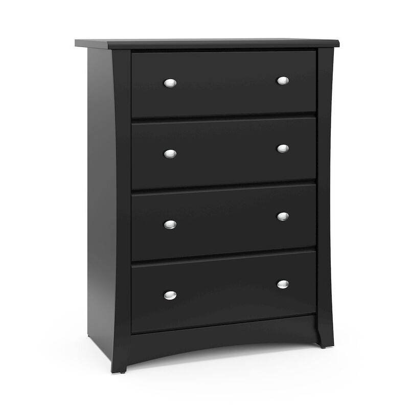 Storkcraft Crescent 4 Drawer Chest (Black) &ndash; GREENGUARD Gold Certified