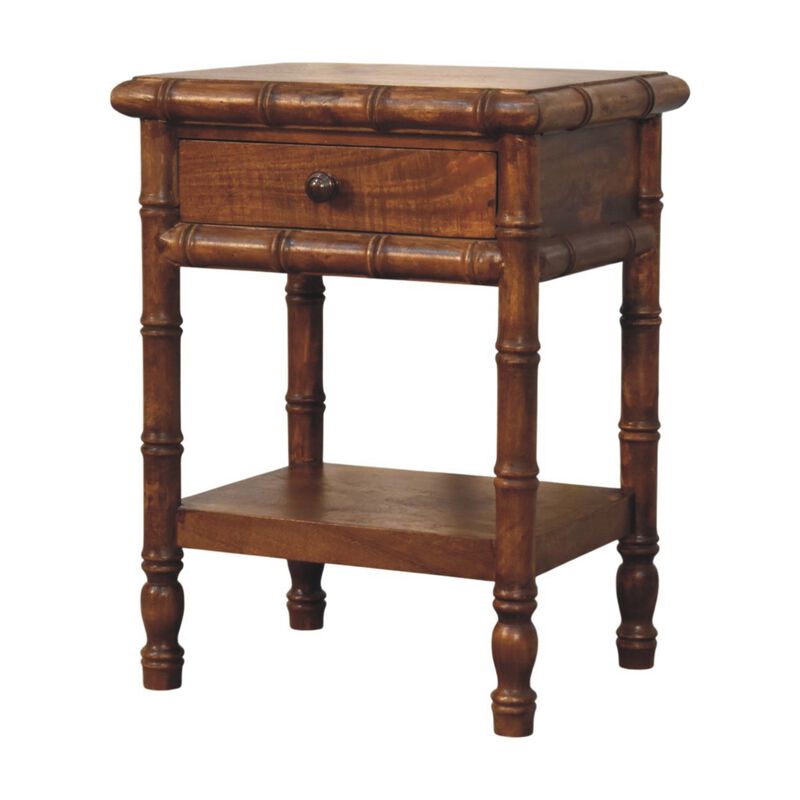 Artisan Furniture Solid Wood Bamboo Heritage Bedside Table, Brown image number 2