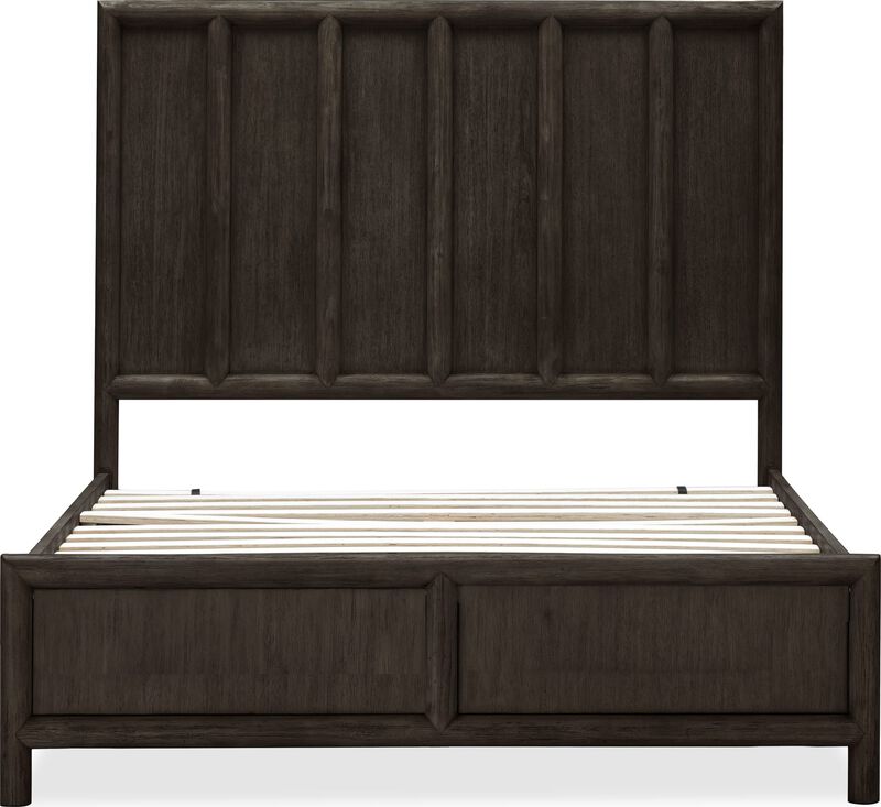 Dorsey Queen-size Wooden Panel Bed in&nbsp;Basalt Grey image number 1