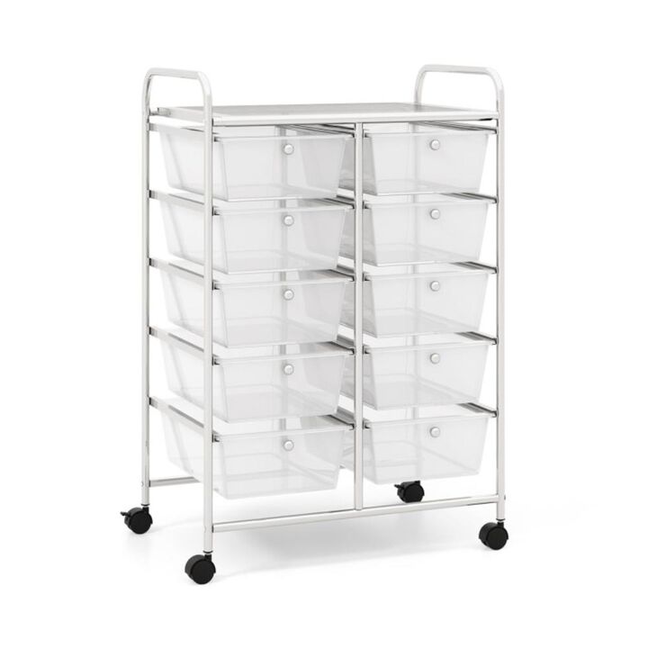 Hivvago 10-Drawer Rolling Storage Cart