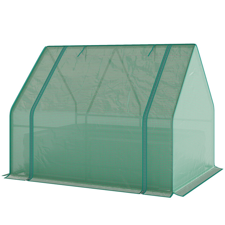 Hivvago Raised Garden Bed with Mini Greenhouse 4x3x1 ft