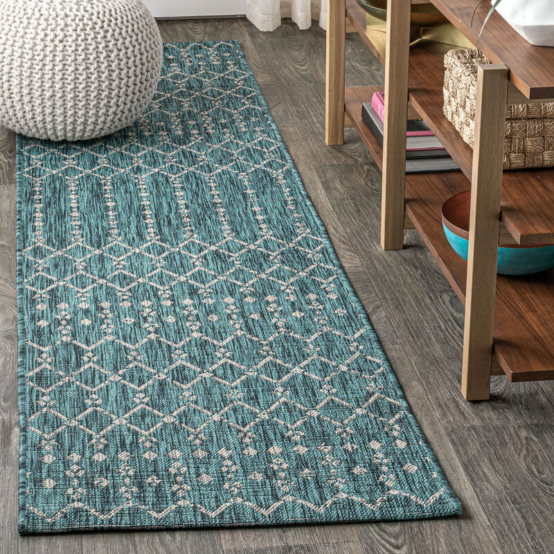 Ourika Moroccan Geometric Textured Weave Indoor/Outdoor Area Rug