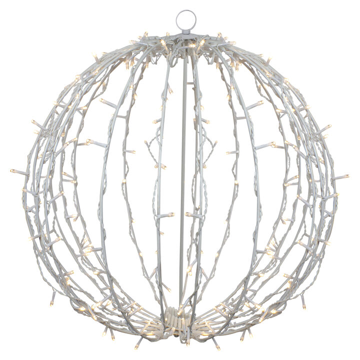 23" LED Lighted Christmas Hanging Ball Decoration – Warm White Lights