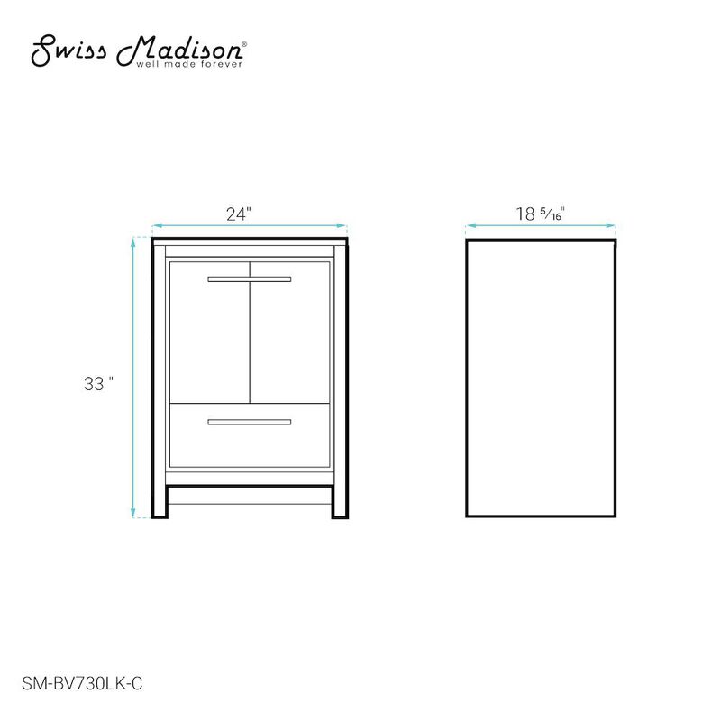 Virage 24 Freestanding, Bathroom Vanity in Natural Oak Cabinet Only image number 3