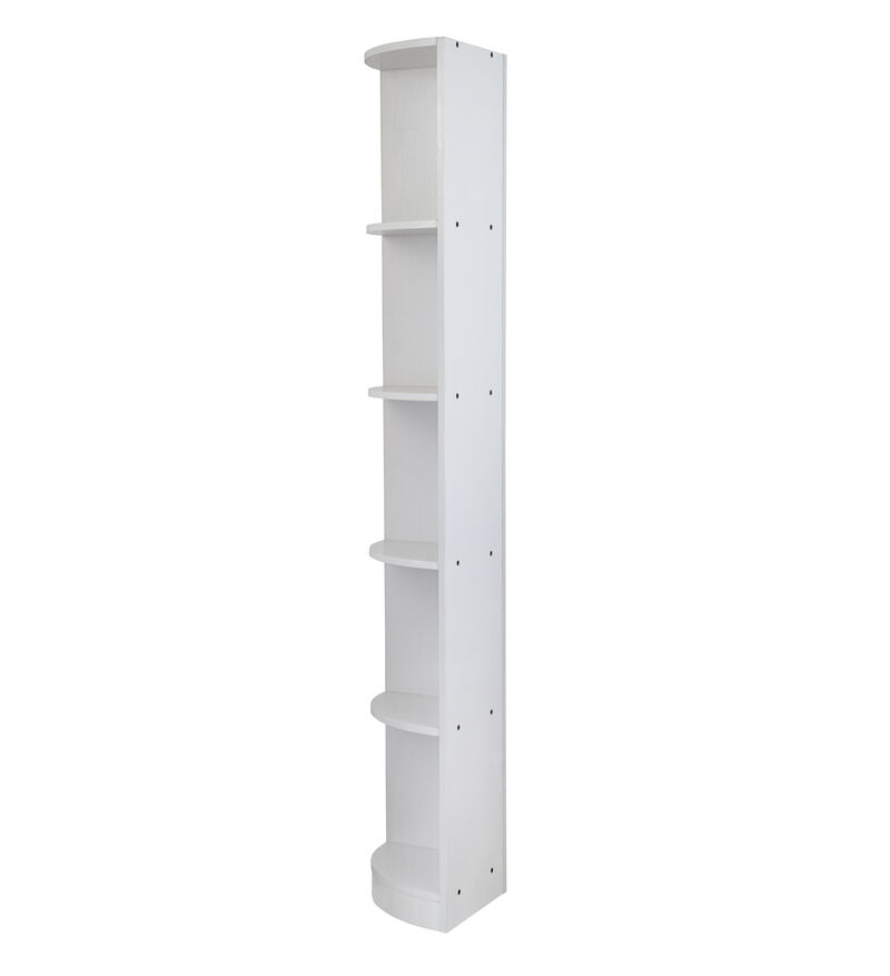White 5 Tier Corner Bookcase Wooden Display Shelf Storage Rack Multipurpose Shelving Unit