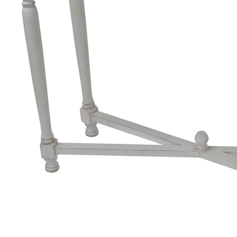 42 Inch Sofa Table, Narrow Design, Fir Wood, MDF, Brown, Antique White