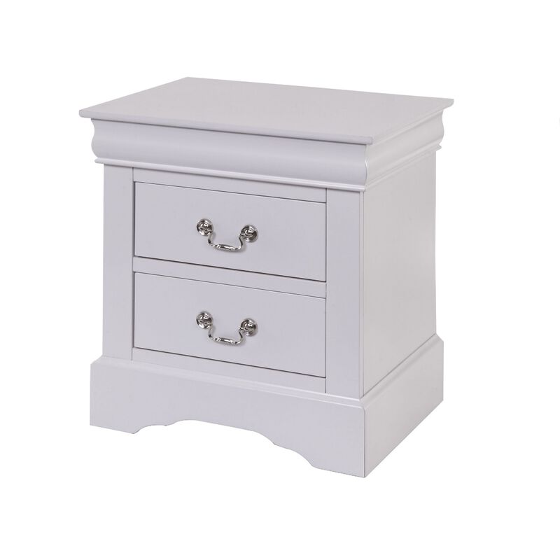 Queen Size Bedroom Set, White Finish, 2-Piece Set with Bed and Nightstand image number 5