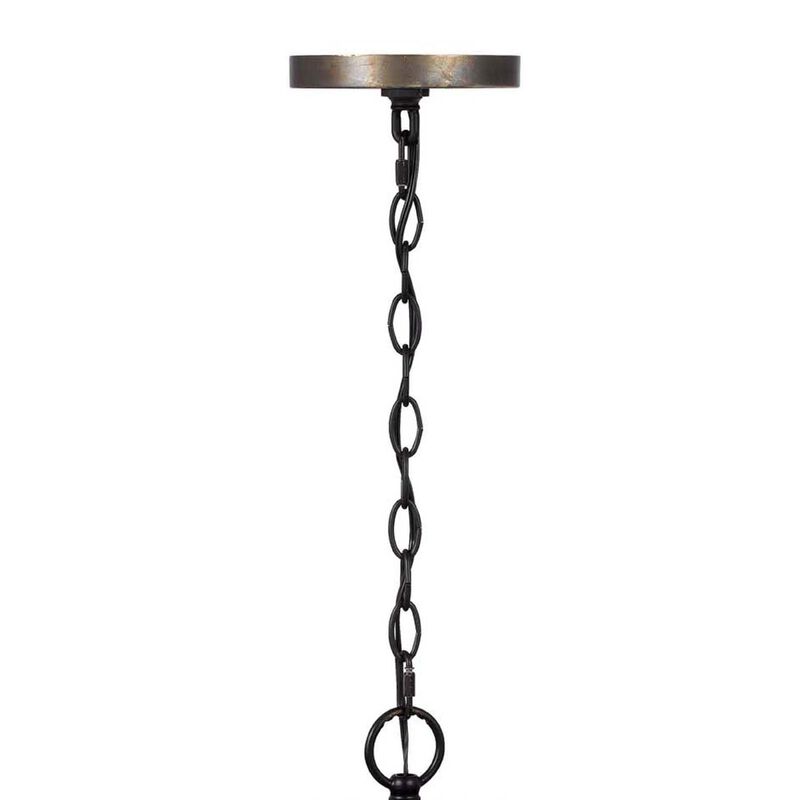 5 Light Chandelier, Drum Shade with Rustic Aged Bronze Mesh Band, 30 Inch image number 5
