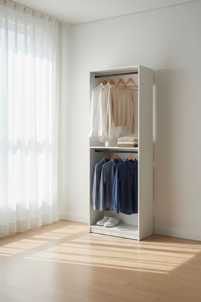 Prosper 32" White Wood Walk-in Closet with Two Rods