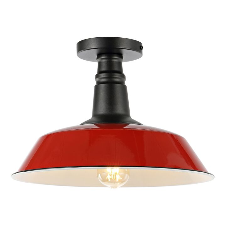 Camila Classic Industrial Indoor/Outdoor Iron LED Semi Flush Mount