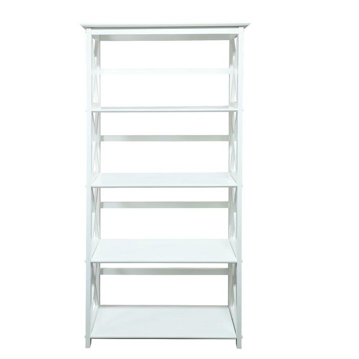 Montego 5-Shelf Bookcase-White