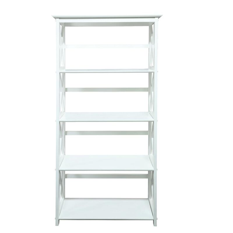 Montego 5-Shelf Bookcase-White