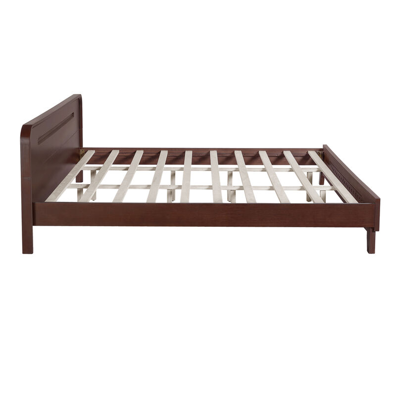 Fedhix solid pine wood king size bed frame image number 3