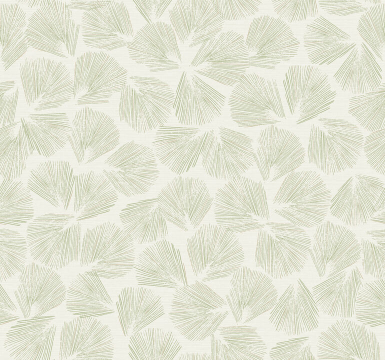 Elora Leaf Green Wallpaper