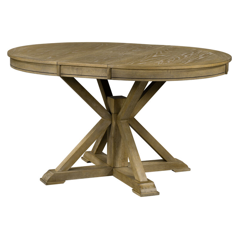 Merax Retro Extendable Dining Table with Leaf