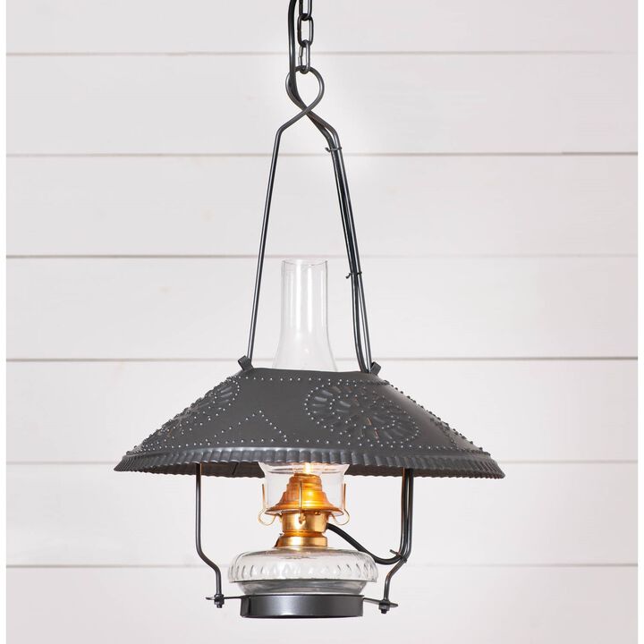 Irvins Country Tinware Store Lamp In Smokey Black