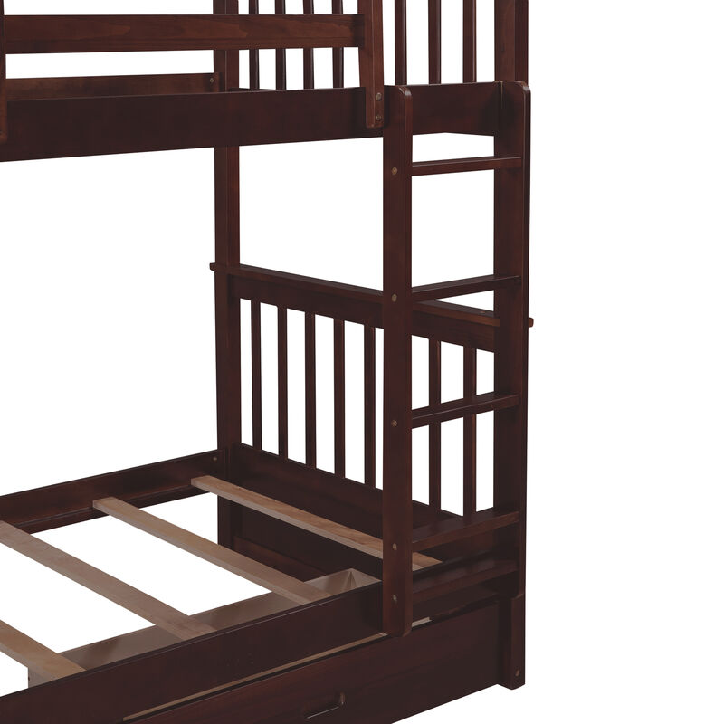 Merax Bunk Bed with Ladders and 2 Storage Drawers