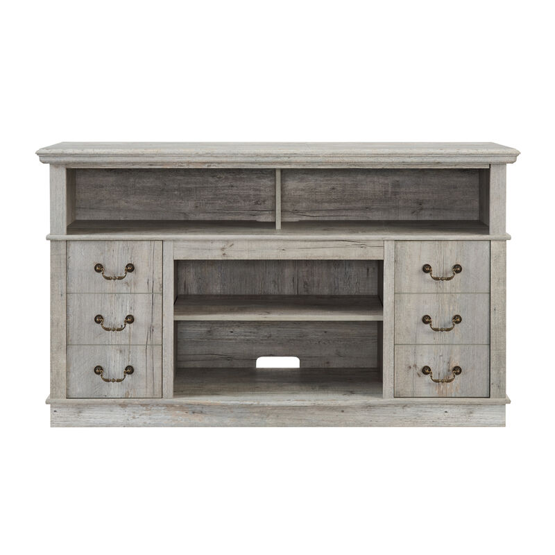 Streamdale Farmhouse Rustic TV Stand, 65" TV, Open/Closed Storage