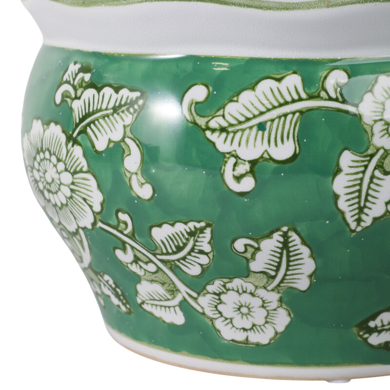 S/2 6/8" Floral Chinoiserie Planters, Green image number 3