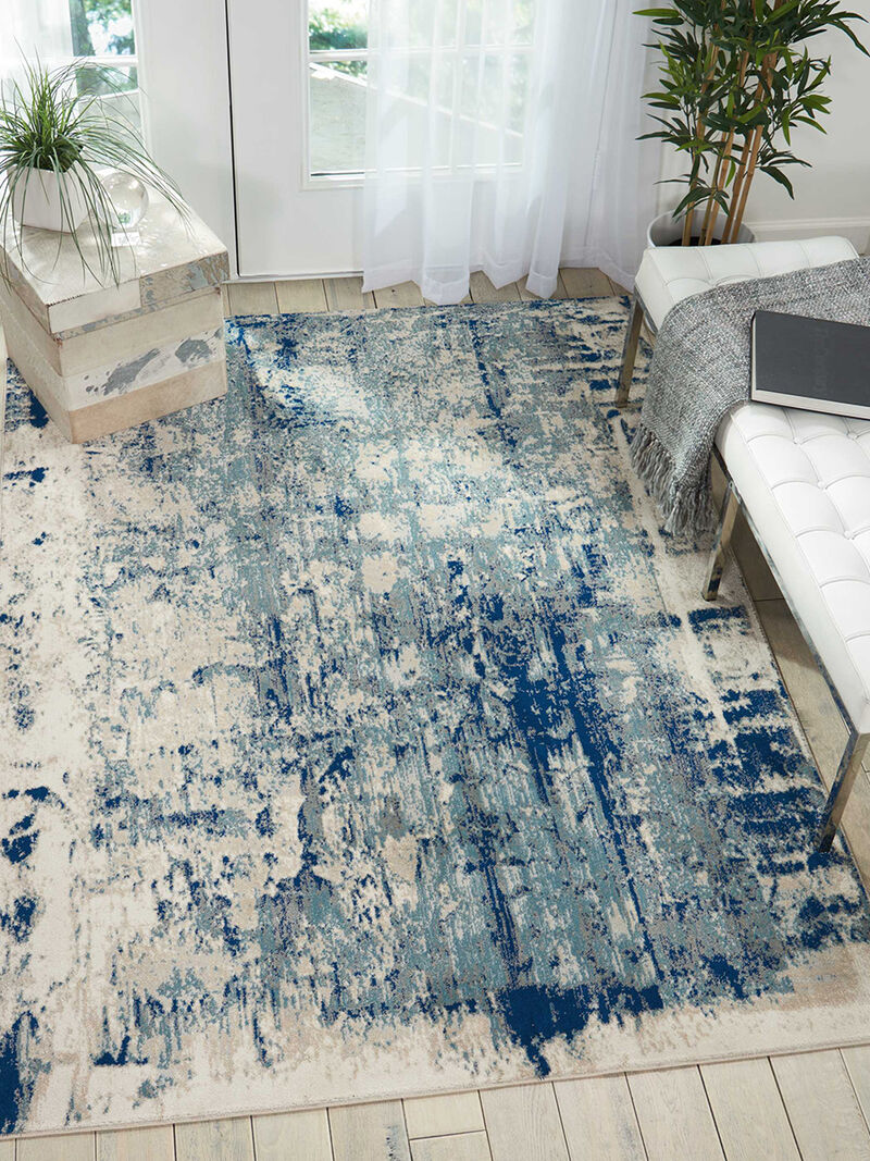 Maxell MAE16 Ivory/Blue 5'3" x 7'3" Rug