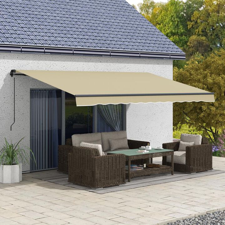 Hivvago 16' x 10' Outdoor Retractable Awning for Balcony & Yard