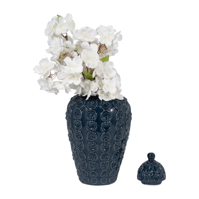 12" Chain Texture Jar, Navy image number 3