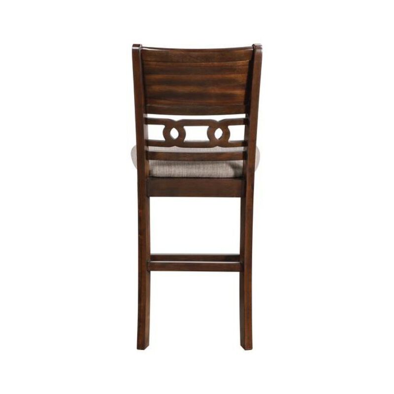 Solid Wood Counter Chairs Set of 2 Cherry Brown image number 4