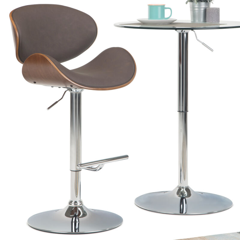 Marana Bentwood Adjustable Swivel Bar Stool