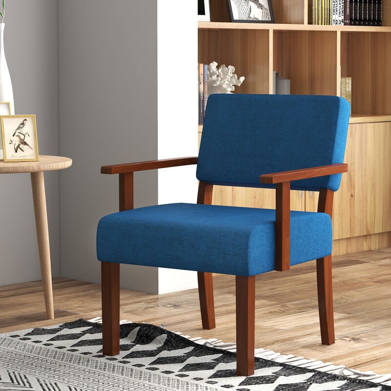 Linen Accent Chair For Living Room Chair with Soft Padded Seat and Backrest