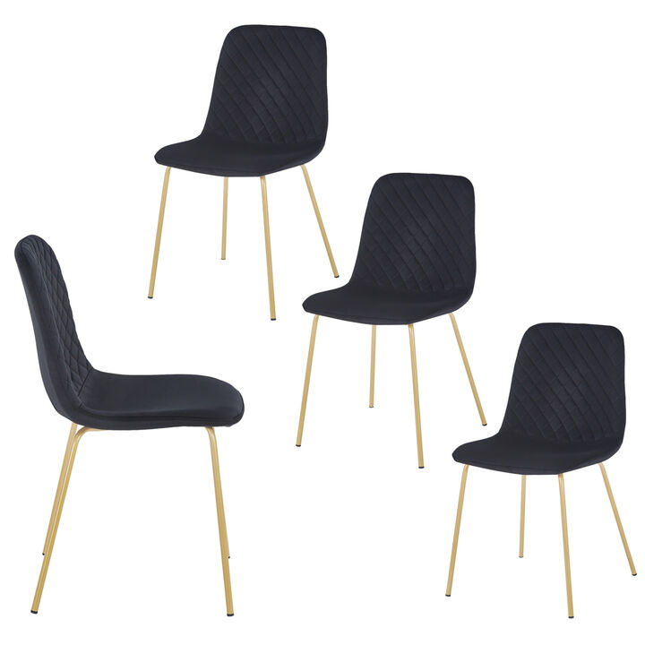 Dining chair set of 4 PCS（BLACK）, Modern style, New technology, Suitable for restaurants, cafes, taverns, offices, living rooms, reception rooms.Simple structure, easy installation.