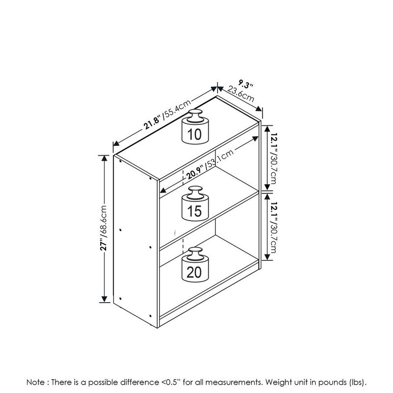 Furinno Gruen 2-Tier Open Shelf Bookcase, Metropolitan Pine