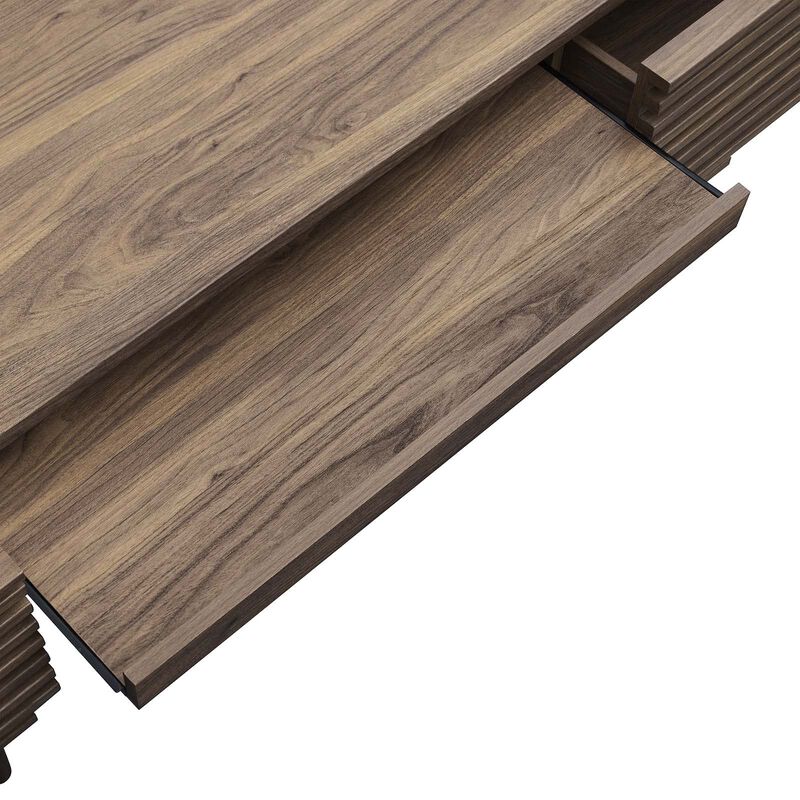 Modway Render Mid-Century Modern, Office Desk, Walnut image number 3