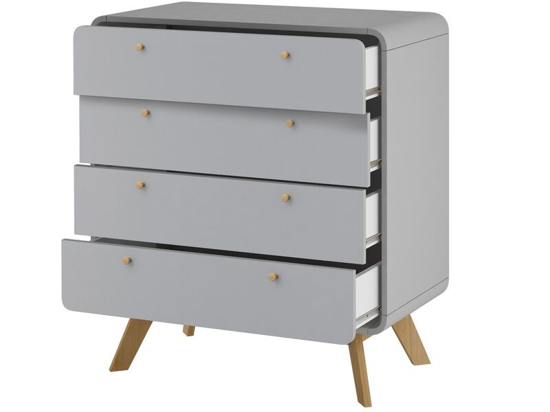 Leva Scandinavian Style 4 Drawer Dresser