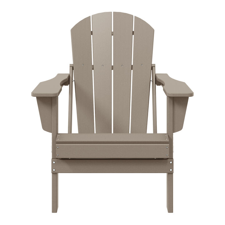 WestinTrends HDPE Outdoor Patio Folding Poly Adirondack Chair