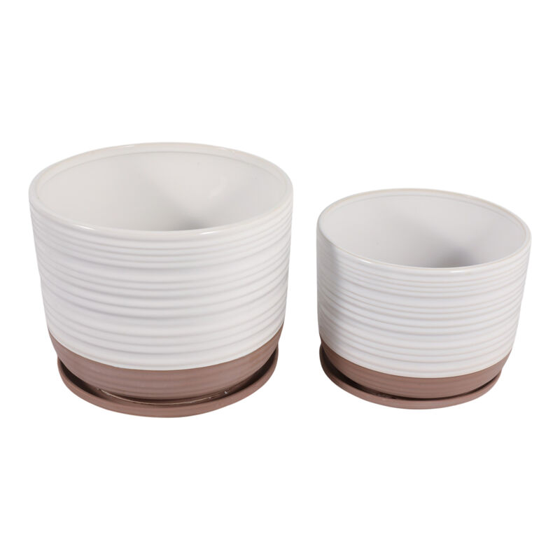 S/2 10/12" Ribbed Planter image number 3