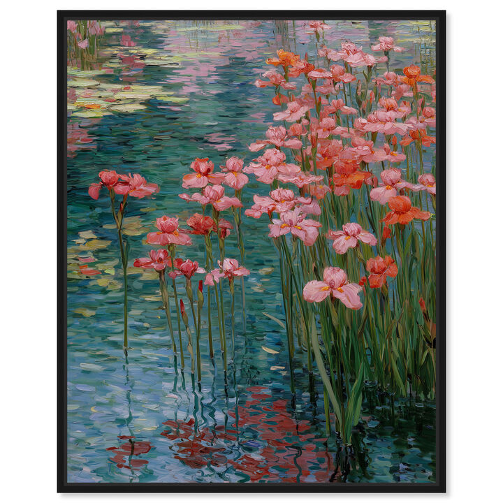 Irises in the Pond II Floral and Botanical Canvas Print by Art Remedy