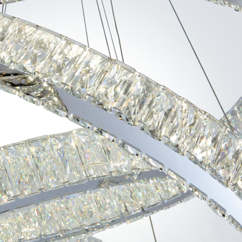 Crystal Elegance Chandelier Chrome Crystal Integrated LED 2 Ovals