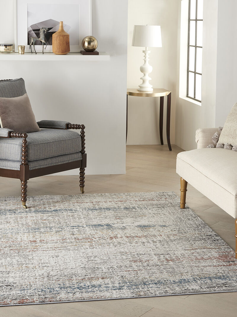 Rustic Textures RUS14 Light Gray/Multicolor 3'11" x 5'11" Rug