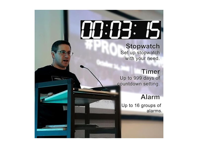 Digital Oversize LED Auto Dimmer Wall Clock 27 Inch White Home Decor image number 3