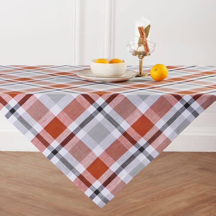 Solino Home 100% Pure Linen Table Throw - Fall Buffalo Check