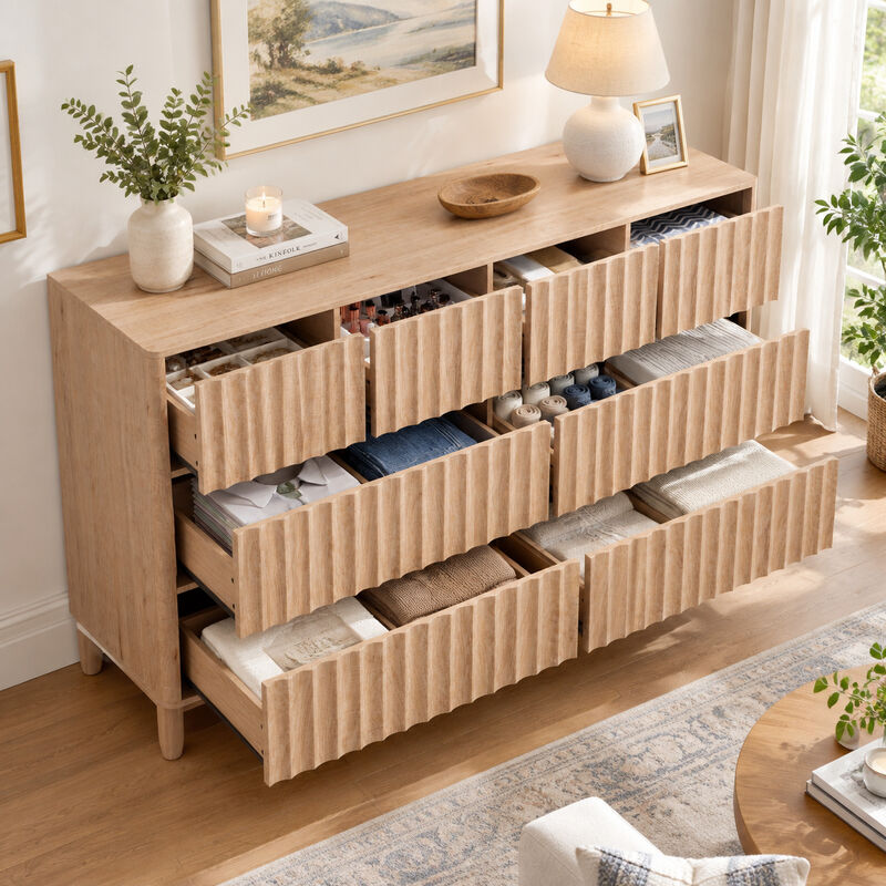 Fipet Mid Century Fluted Dresser image number 2