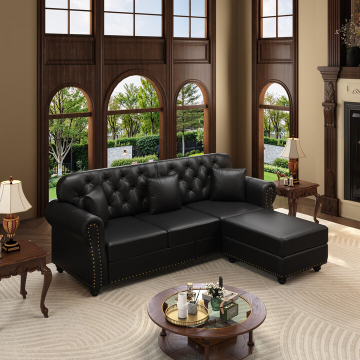 Viltux 82.6"Upholstered Faux Leather Sectional