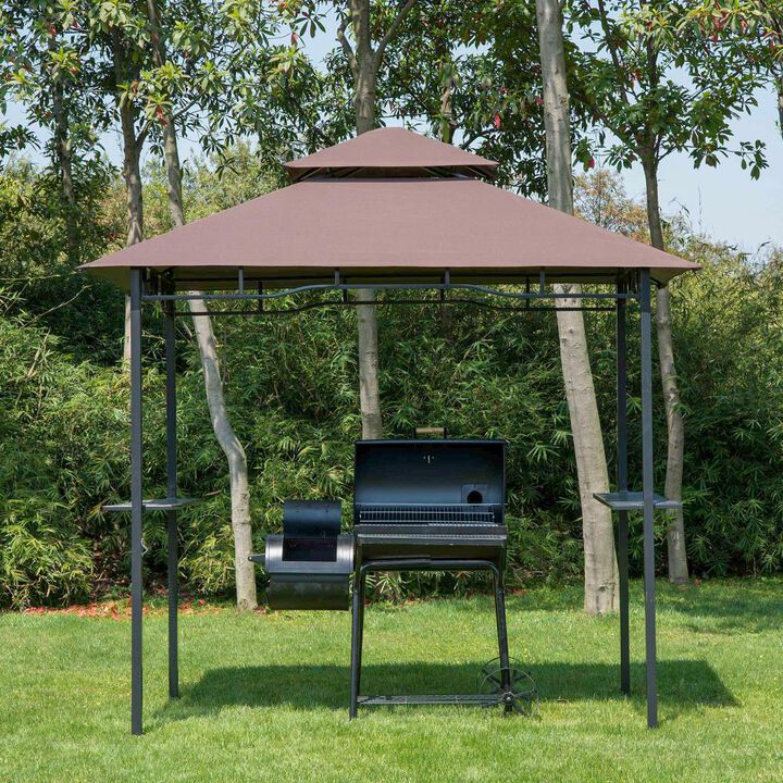 Hivvago 8' x 5' Grill Canopy Gazebo with Shelves for Patio & Garden