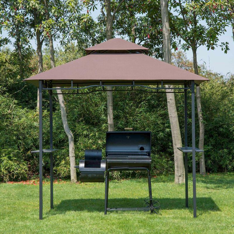 Hivvago 8' x 5' Grill Canopy Gazebo with Shelves for Patio & Garden image number 1
