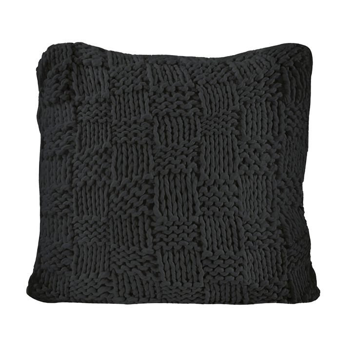 Chess Knit Black Euro Pillow